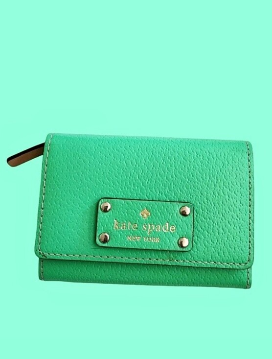 kate spade Handbags - Kate Spade Green Leather Compact Wallet